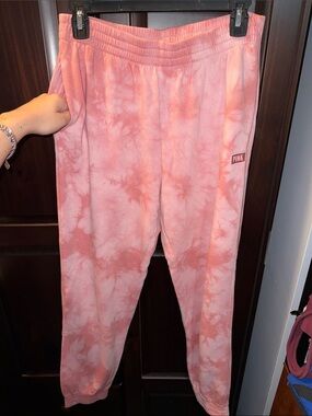 PINK Tie-Dye Pink Jogger Sweatpants